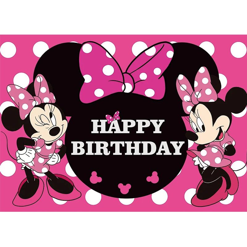 Фон для фотосъемки Минни Маус Микки девочек розовый фон на день рождения детский