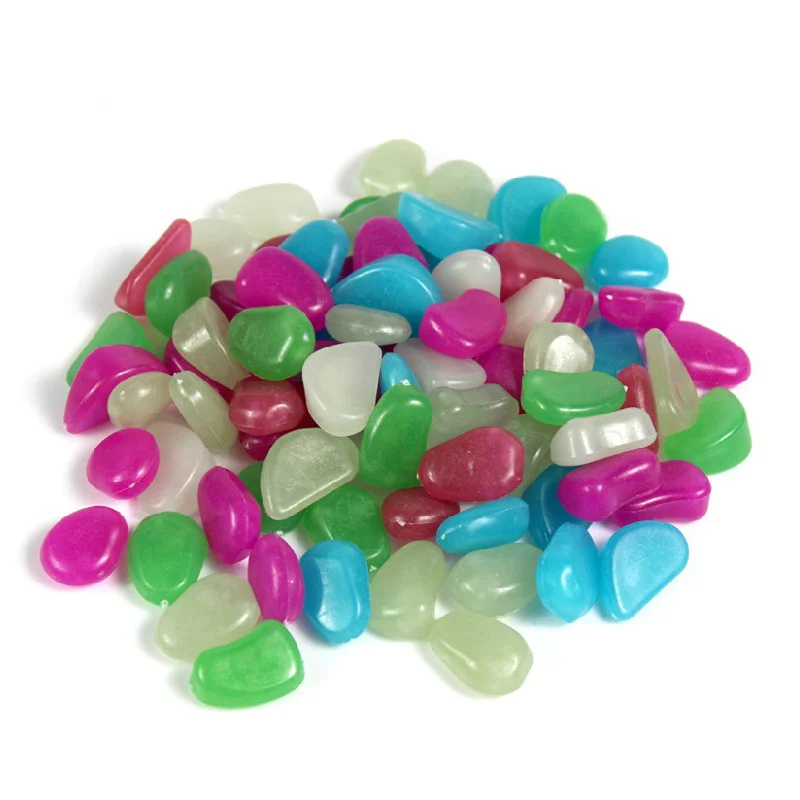 10 шт аквариума украшения для светящиеся камни искусственные декоративные галька