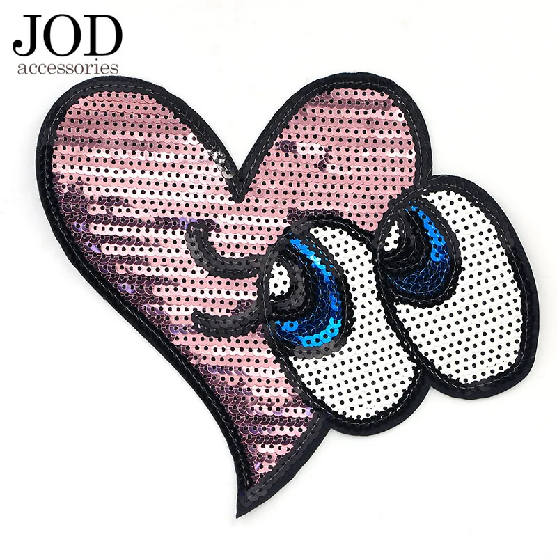 Модная блестящая нашивка Love Eye индивидуальная наклейка для одежды железные