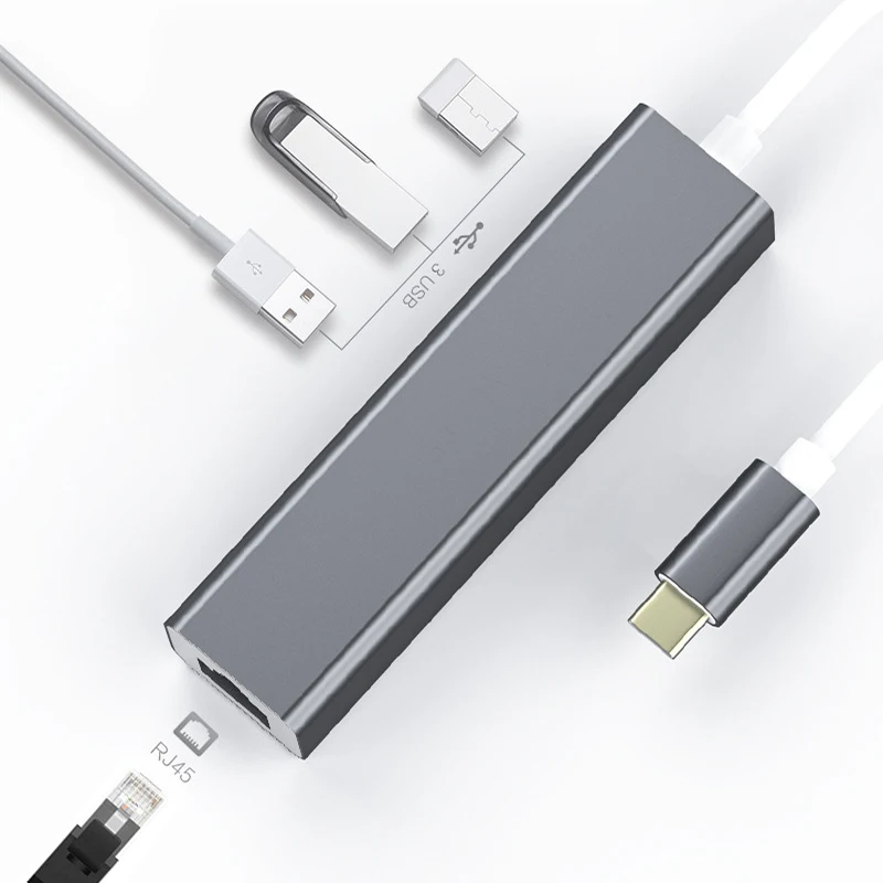 Док-станция Type-C USB 2 0 HUB сетевая карта Ethernet 100 м подходит для нового ноутбука с