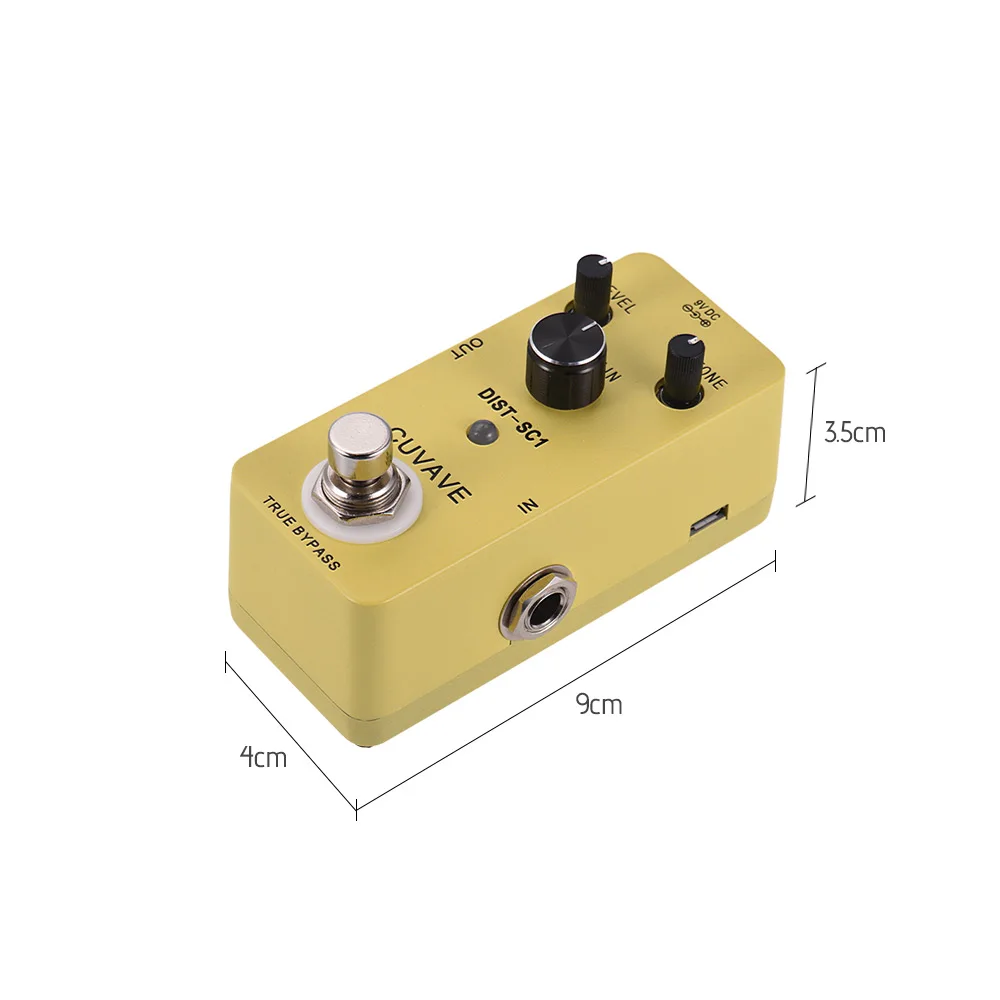 

CUVAVE DIST-SC1 Distortion Guitar Effect Pedal Effects Stompbox for Electric Guitar True bypass Smooth and Warm Tone Distortion