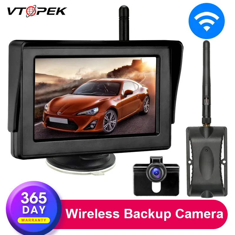 Беспроводная камера заднего вида Vtopek 4 3 дюйма TFT ЖК дисплей Автомобильная