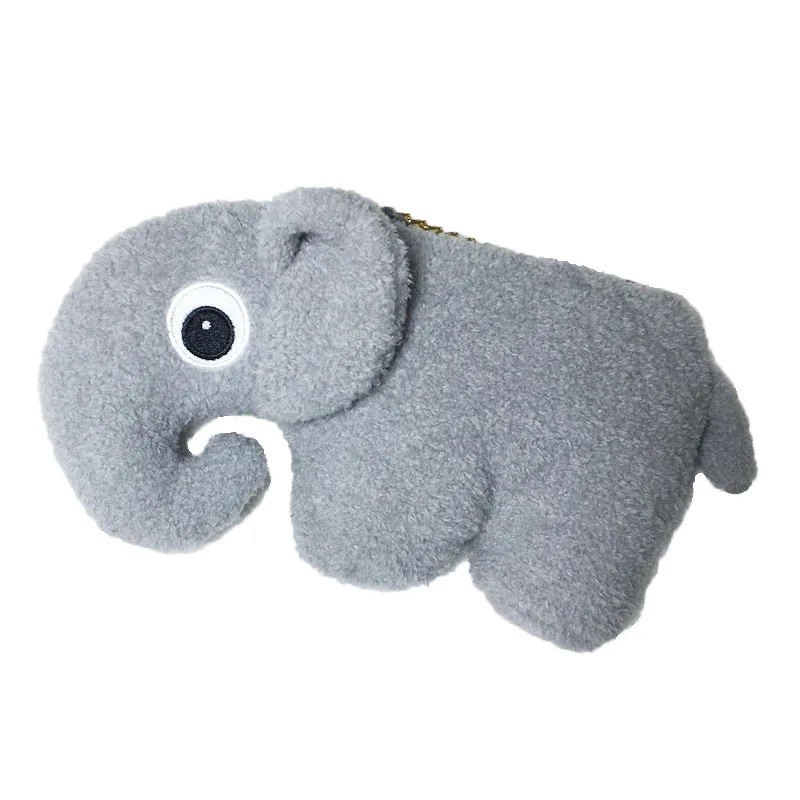 

Cute gray gray elephant shoulder bag girl heart baby elephant plush coin purse creative plush toy doll bag
