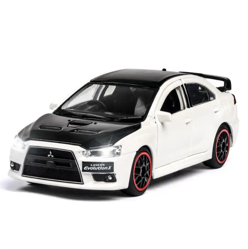 Модель высокой имитации 1:32 Mitsubishi автомобиль EVO игрушечная скользящая машинка из
