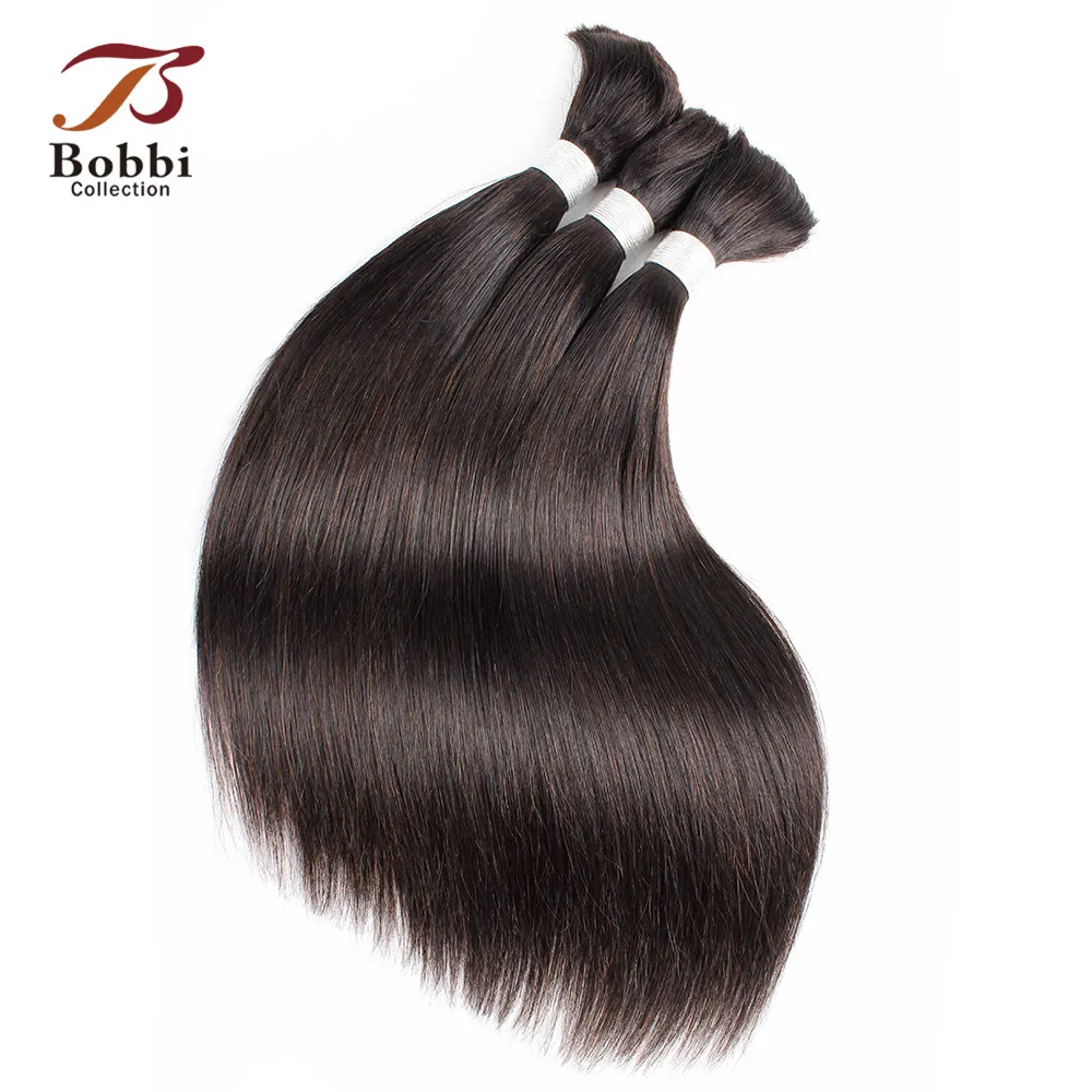 

Bobbi Collection Silky Straight Hair Bulk Human Hair for Braiding Natural Color Indian Remy Human Hair Bulk Extensions