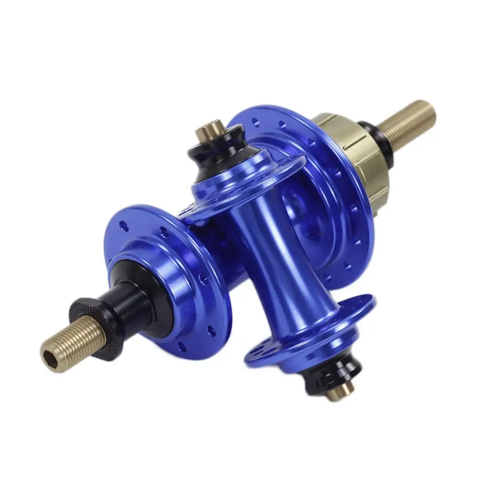 a pair blue SILVEROCK алюминиевый концентратор внешний 3 скорости 14H 21H несущие ступицы для BROMPTON 3Sixty складной велосипед передний задний запчасти для велосипеда - Цвет: a pair blue
