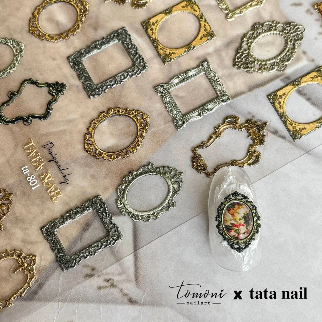 Красивая рамка в богемном стиле барокко качественные 3D наклейки для ногтей с