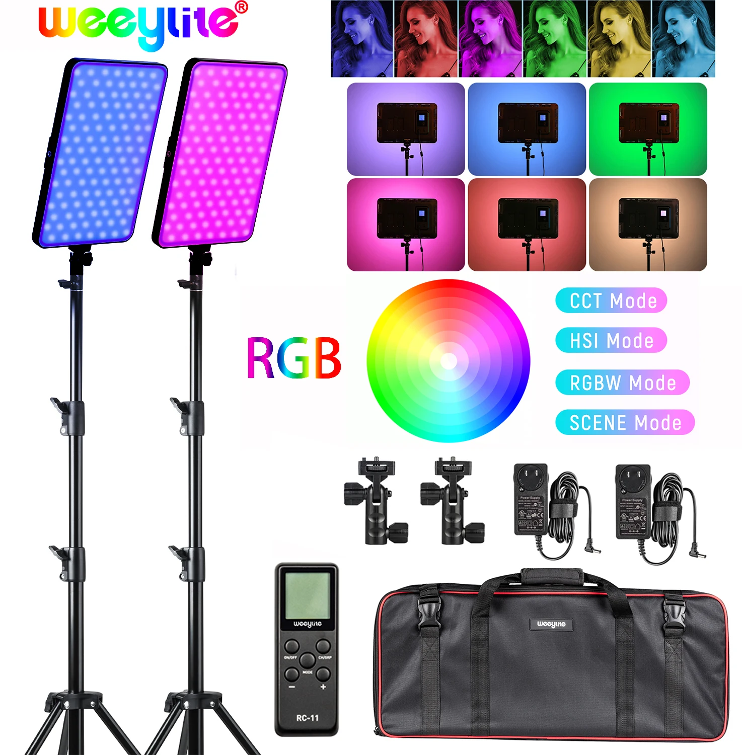 Viltrox weeylite sprite40 2 шт. RGB светильник записи видео YouTube Studio CRI 95/ 2500K-8500K/ RGB цвета/29 кадров