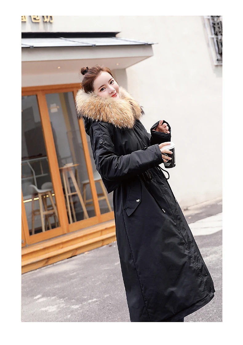 30 градусов зимняя одежда X-long parkas зимняя куртка женская меховая куртка с капюшоном Женское пальто с подкладкой из пуха Толстая зимняя куртка женская одежда