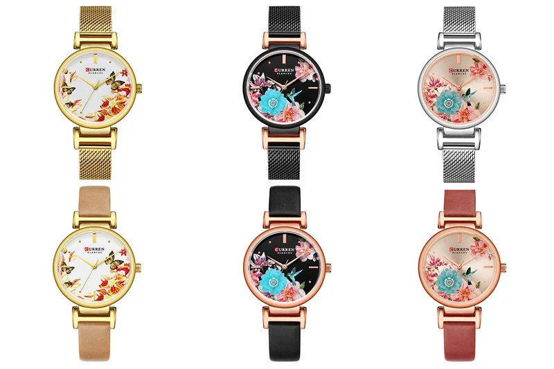 CURREN New Fashion Women Watch Top Brand Luxury Ladies Girl Wristwatch Stainless Steel Bracelet Classic Casual Female Clock 9053 | Наручные