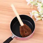 Натуральная Кокосовая коричневая щетка с волокном, длинная щетка для мытья рук, щетка для мытья посуды, антипригарная чаша для масла, кухонный инструмент для очистки