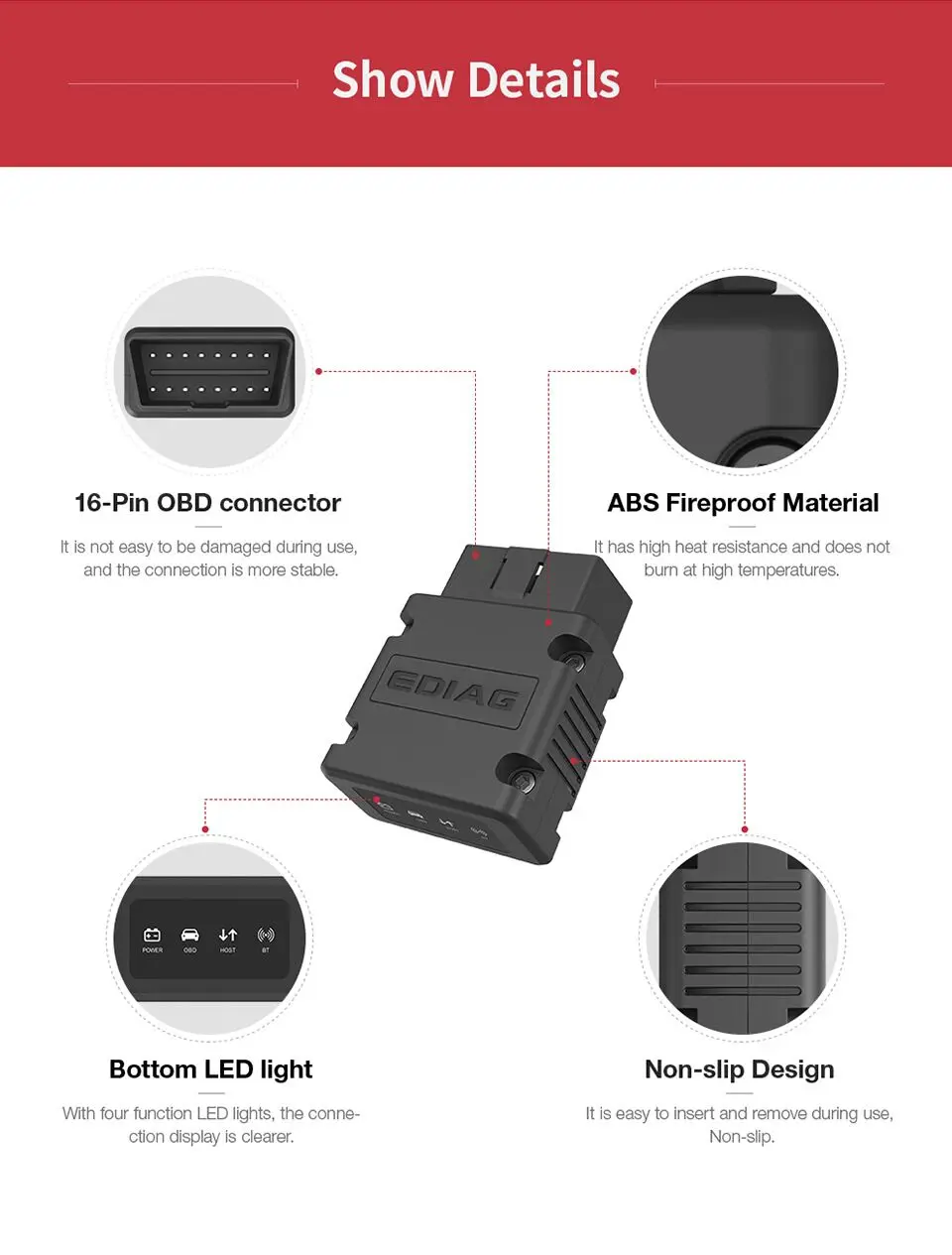 High Quality ELM327 obd2 auto detector diagnosis instrument Bluetooth v3.0 or wifi Android and iOS ELM 327 PO2 multi-language