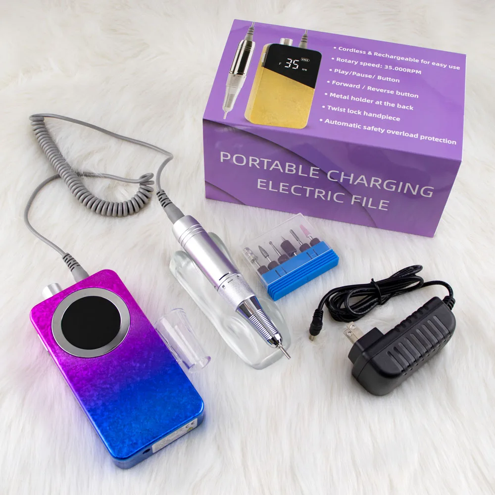 Градиентный Снежный беспроводной электрический сверлильный станок для ногтей