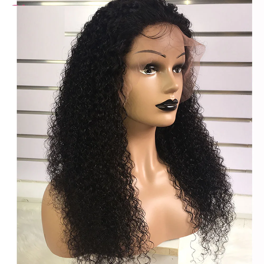 Предварительно выщипанные вьющиеся человеческие волосы парик бразильский Remy 13x6