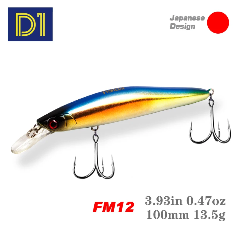 

D1 Fishing Lures Minnow Hard Bait Artificial Wobblers 85mm/12g 100mm/13.5g Sinking Saltwater Baits Bass Pike Fishing Tackle