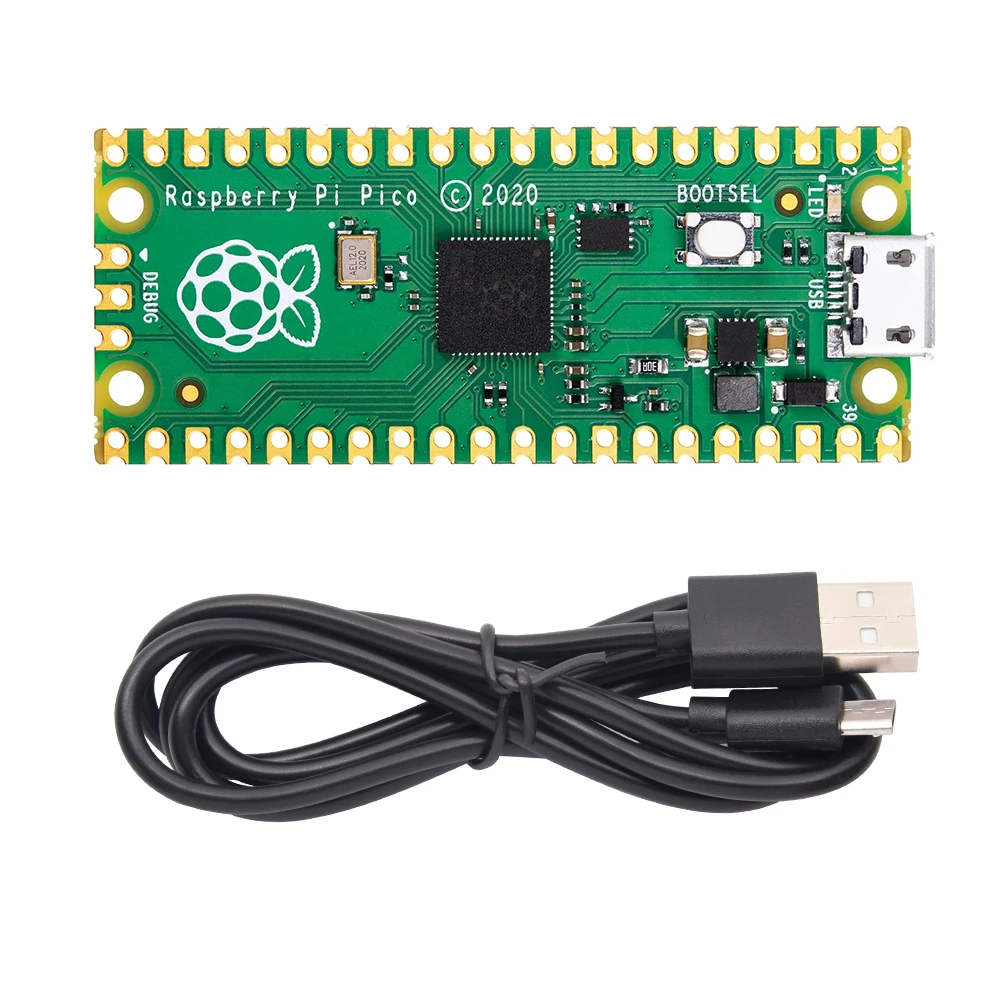 

Оригинальная плата микроконтроллера Raspberry Pi Pico + двухъядерный процессор Micro USB Cortex M0 + ARM для Raspberry Pi (без сварки)