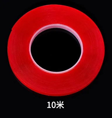 10m 1 рулон 10 м/3 м клей для накладных ногтей двухсторонняя лента красная пленка прозрачная лента Водонепроницаемый бесследный маникюрный салон DIY Инструменты - Цвет: 10m