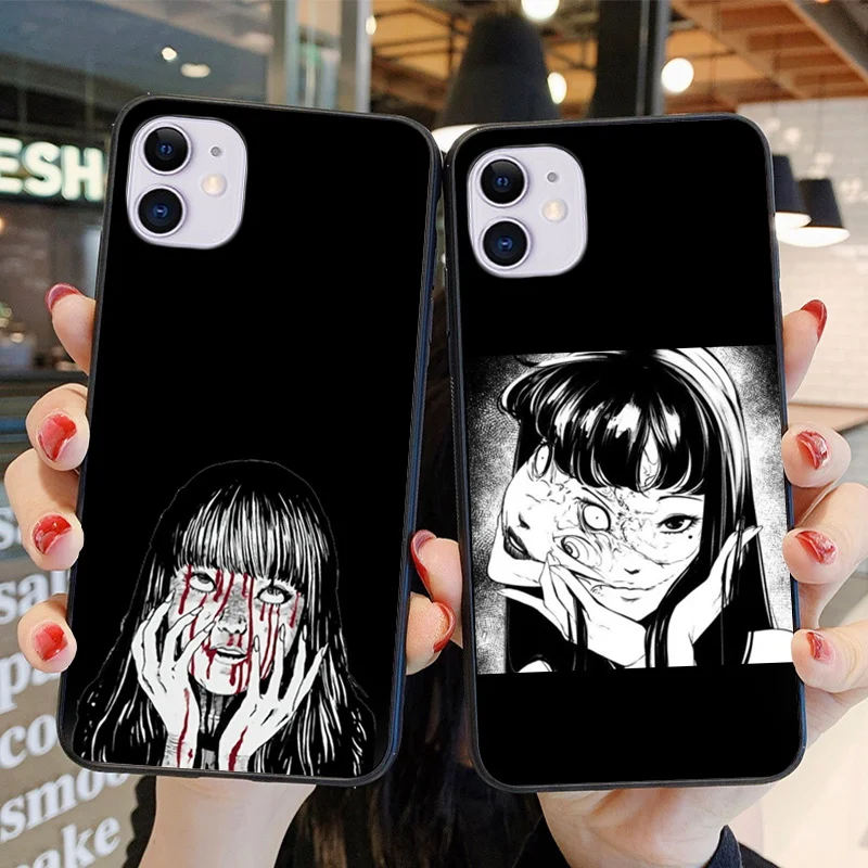 

Junji Ito Horror Anime Phone Case Cover Hull For iphone se2020 6 6s 7 8 12 mini plus X XS XR 11 PRO MAX black tpu shell soft