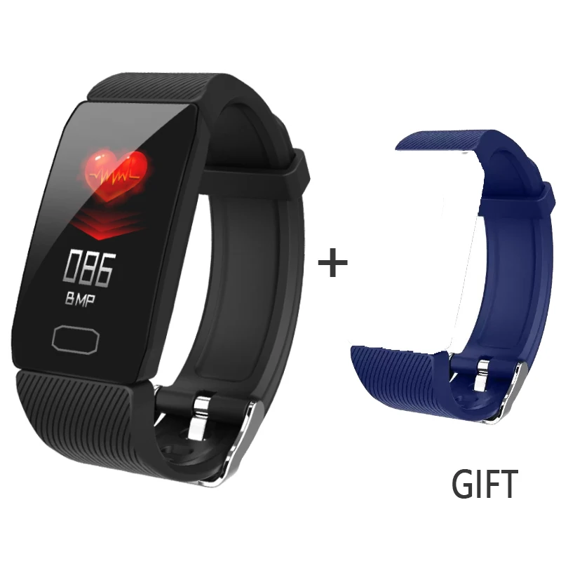 with blue wristband Смарт-часы для измерения артериального давления для мужчин t Q1 фитнес-Браслет Водонепроницаемый спортивный Cicret браслет для мужчин и женщин трекер активности - Цвет: with blue wristband