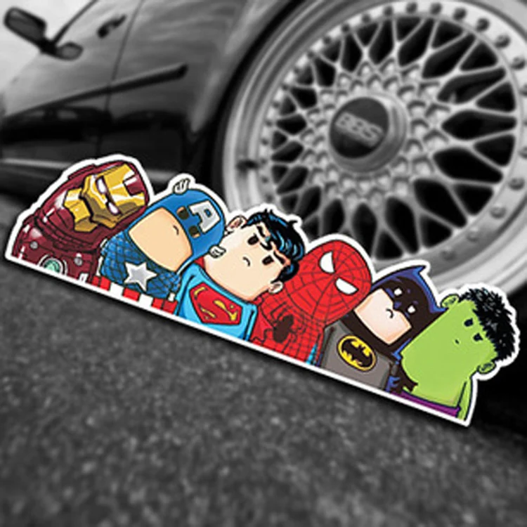 Car Styling The Avengers Wry Neck Sticker Cartoon Reflective Stickers Motorcycle Decals Accessor | Автомобили и мотоциклы