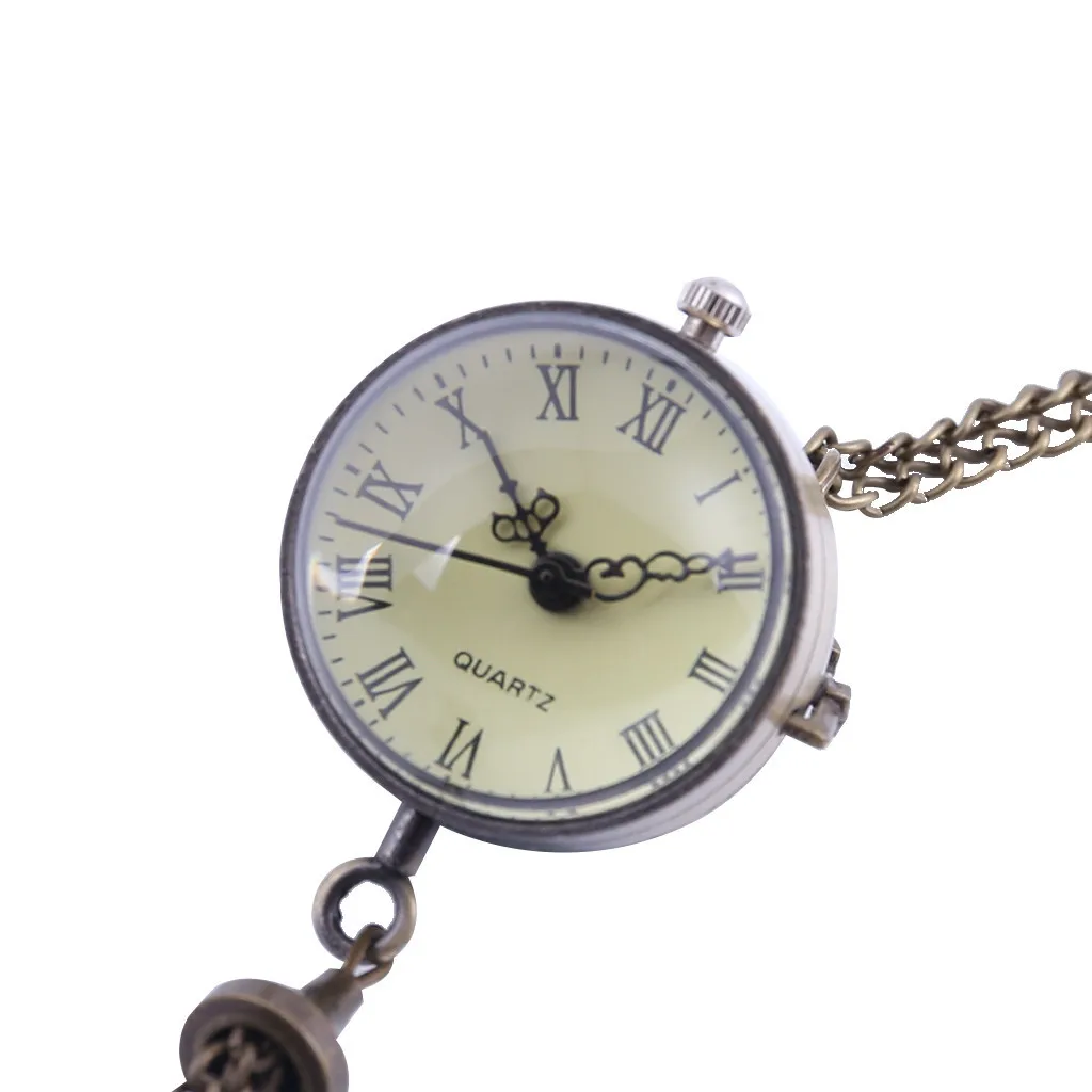 

Best Selling Vintage Pocket Watch Glass Ball Classic Roman Scale Necklace Pattern Quartz Pocket Watches Gifts Men Women@50