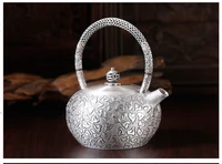 hand made silver pot s999 sterling silver teapot kettle tea set about 645g