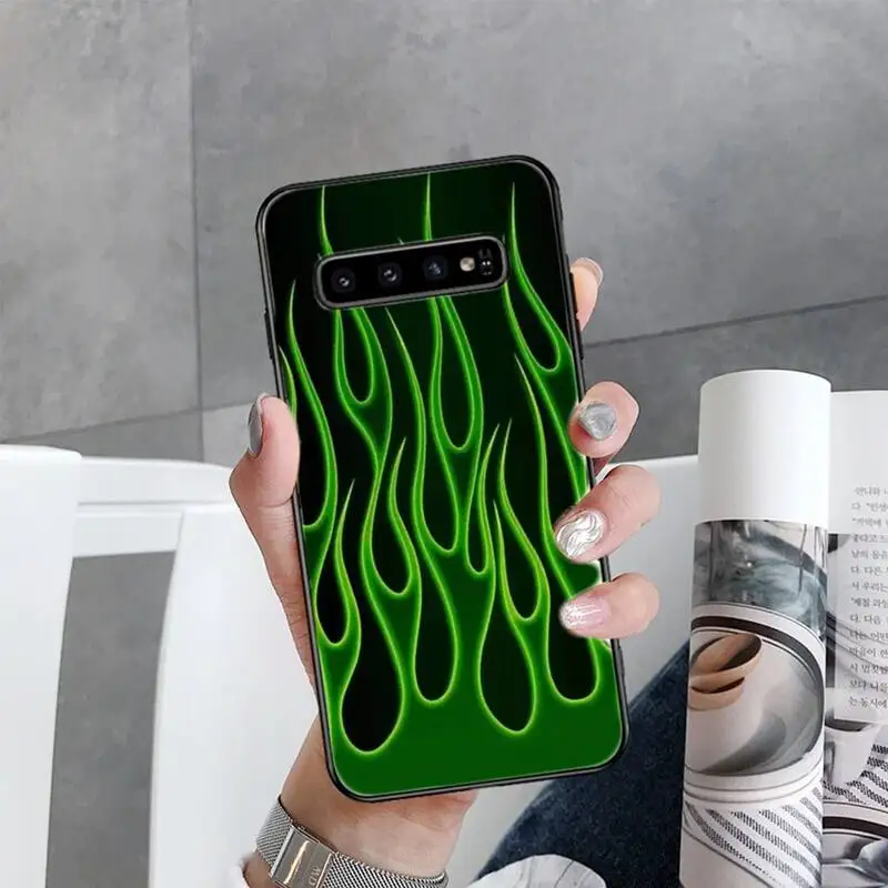 

Blue Flame Fire Print Phone Case For Samsung Galaxy S5 S6 S7 S8 S9 S10 S10e S20 edge plus lite