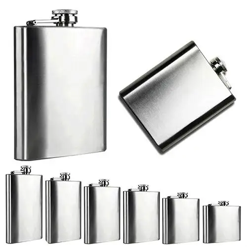 

Portable 4 5 6 7 8 10 Oz Stainless Steel Hip Liquor Whiskey Alcohol Flask Cap