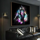 Забавная красочная картина со звездами, обезьянами, граффити, холст, живопись на стене, плакаты и принты, животные, картины для декора гостиной