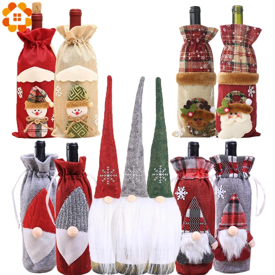 1 шт. держатель для бутылки в виде снеговика или Деда Мороза|Украшения своими