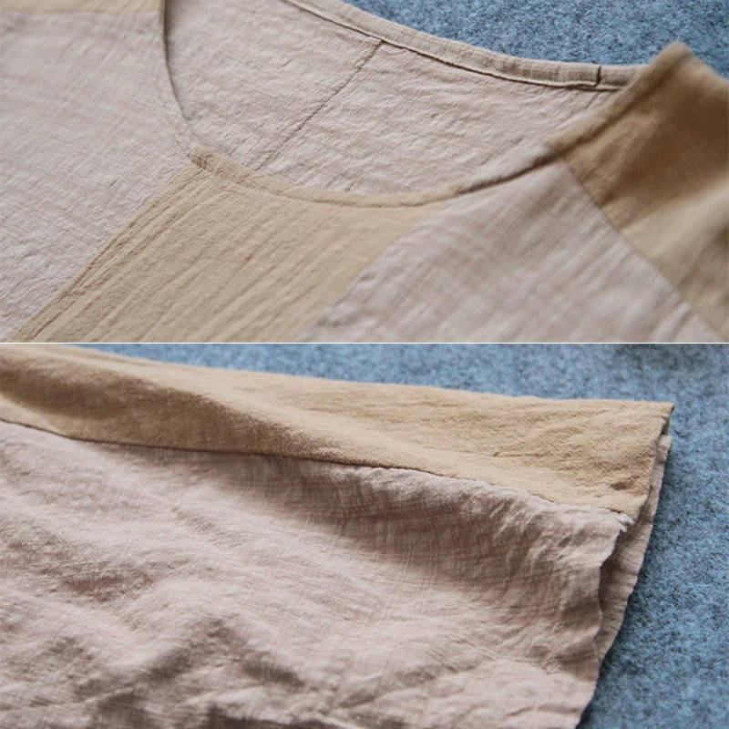 

NINI WONDERLAND Spring Summer Cotton Linen Irregular Loose T Shirt 2021 Patchwork Batwing Sleeve Casual Long Tops Mori Girls