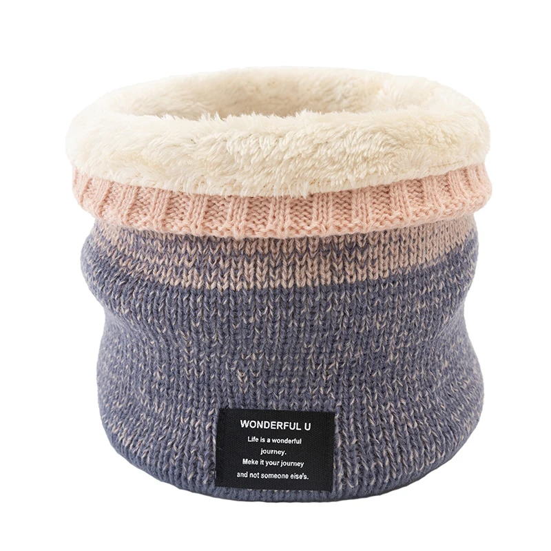 

Gradient Wool Bib Knitted Collar Bib Pullover Scarf Ring Winter Keep Warm Scarf Pullover Fleece Neck Scarf Shawl Knit Scarves