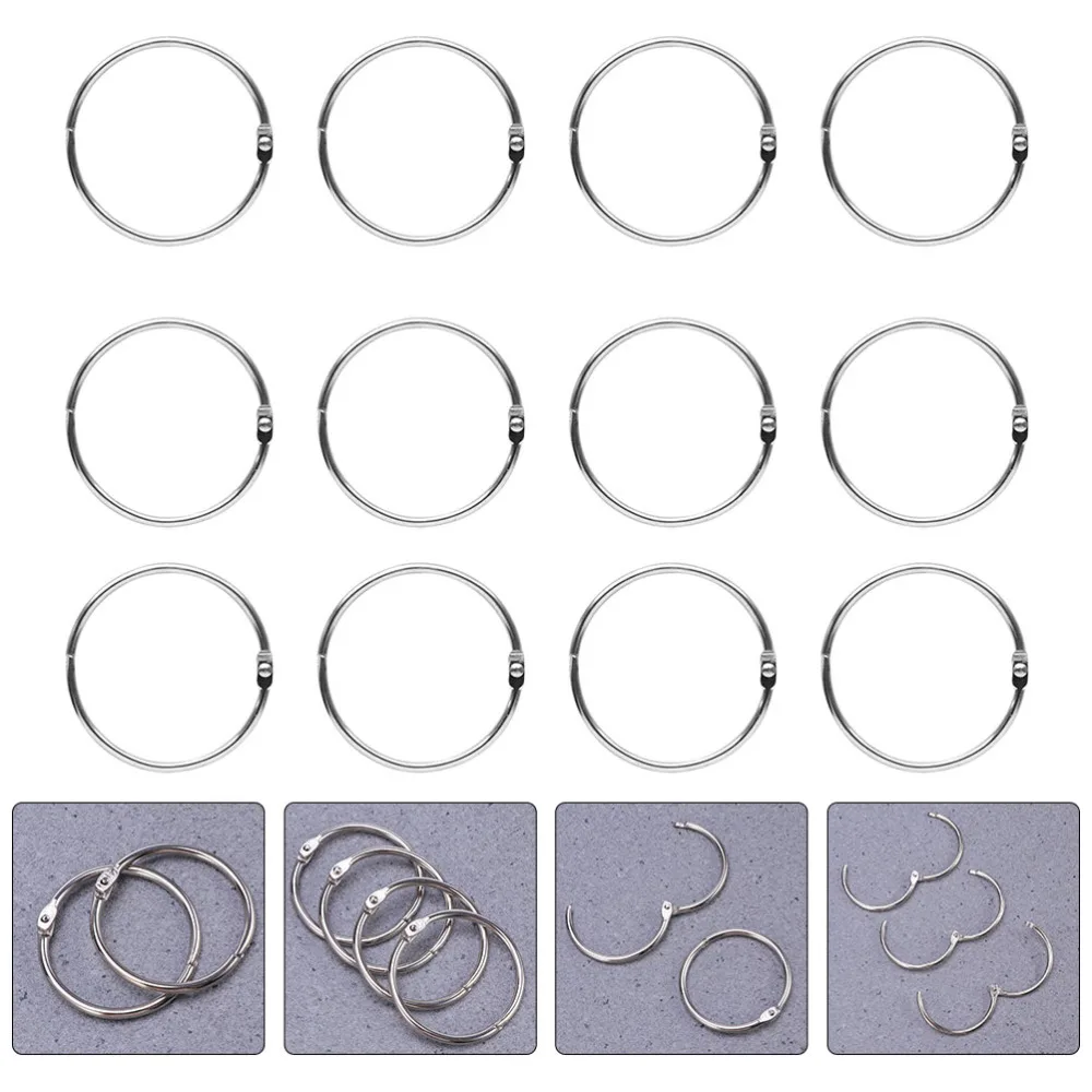 

1 Set 20Pcs 3cm Binder Rings DIY Photo Album Rings Storage Key Rings (Silver)