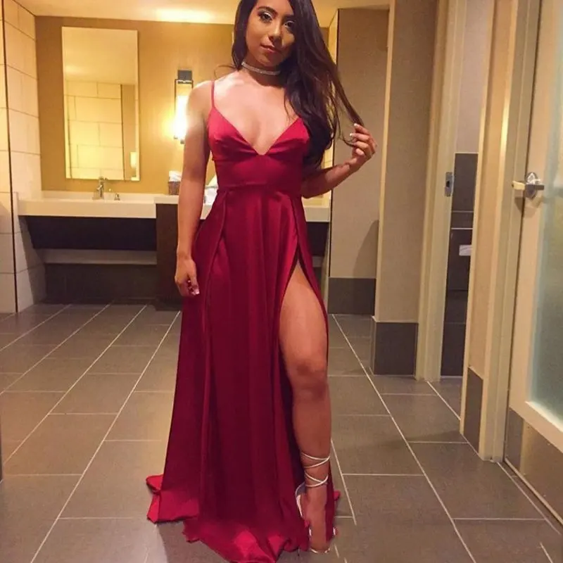 Простые Длинные вечерние платья 2020 сексуальные блестящие без бретелек для