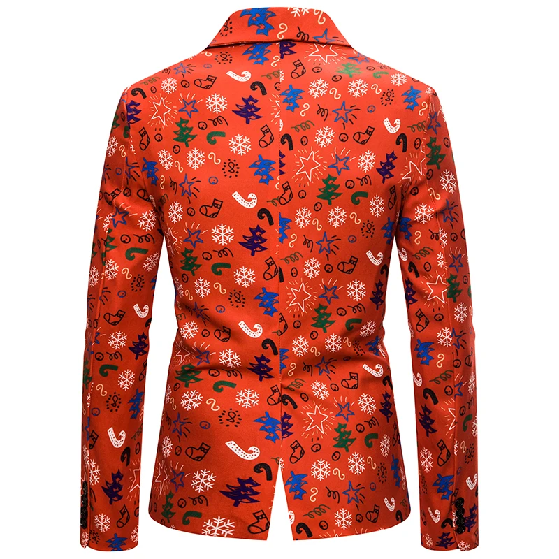 HEFLASHOR Male Floral Jacket Suit Painting Mens Blazers Fashion Buttons Suits Coat Christmas Slim Fit Party |