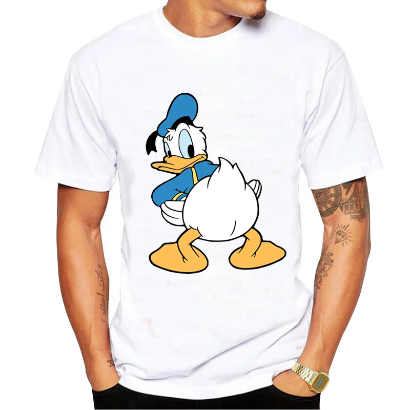 Забавная футболка с Дональдом Даком мужские футболки модная коротким рукавом |