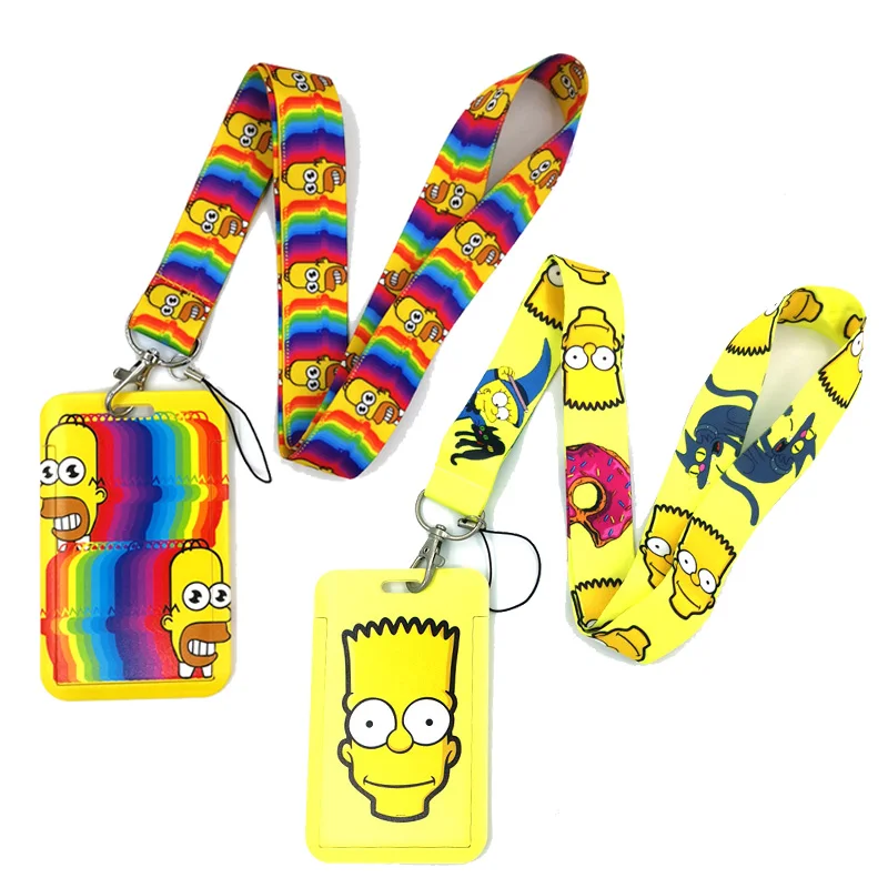 Забавные мультяшные очаровательные радужные цвета Модный шнурок ID держатель