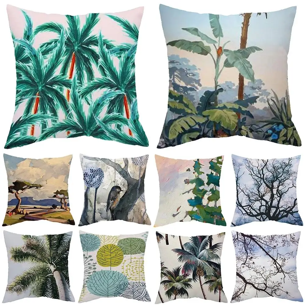 

Tree Under The Sky Minimalist Stylish Plush Square Throw Hug Pillow Living Room Case Cushion Cover Square 45*45 Cm Home Decor