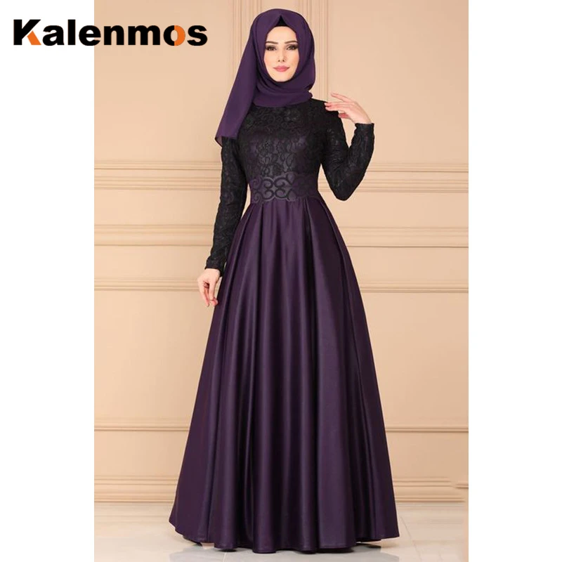 Мусульманское длинное платье Абая Женская кружевная винтажная Кафтан Дубай