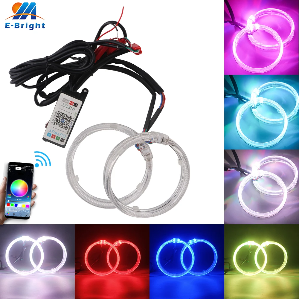 2 шт./компл. 12V 80 мм 95 Одноместный Цвет/APP RGB руководство Ангел глаз светодиодные Halo