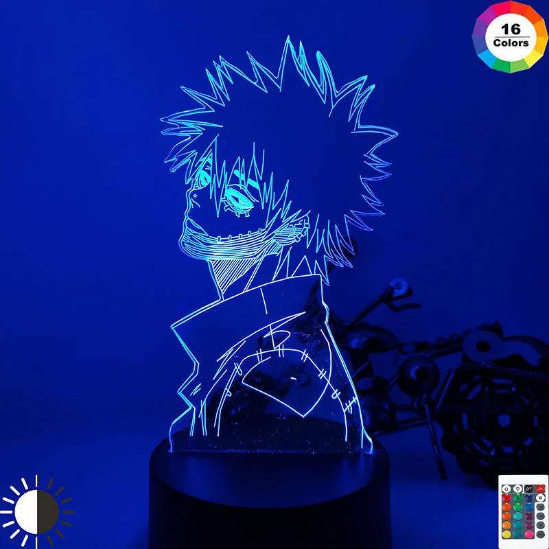 Акриловый 3d лампа с героями из мультфильма Мой герой Dabi светодиодный светильник