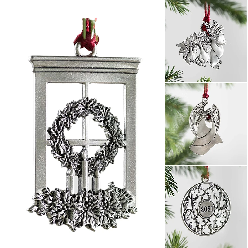 

Solid Pewter Christmas Tree Ornament Xmas Hanging Ornament For Home Restaurant Decoration Новогодние Украшения
