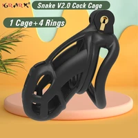 snake v2 0 male cock cage 3d printed custom chastity belt device lightweight curved penis ring adult products sex toys for men