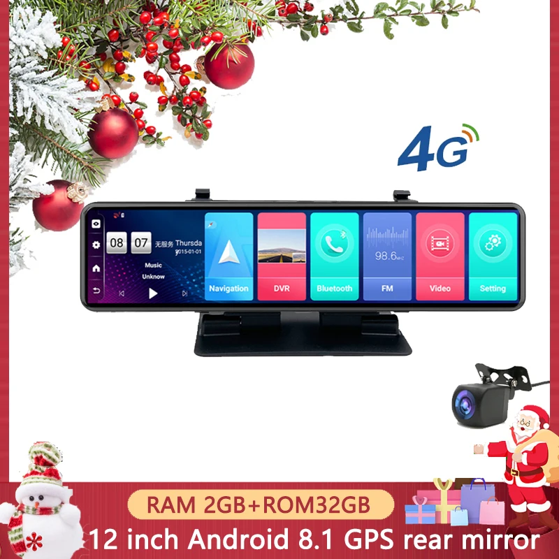 Видеорегистратор Anfilite 12 дюймов Android 8 1 4G ADAS 2 ГБ + 32 GPS-навигация 1080P