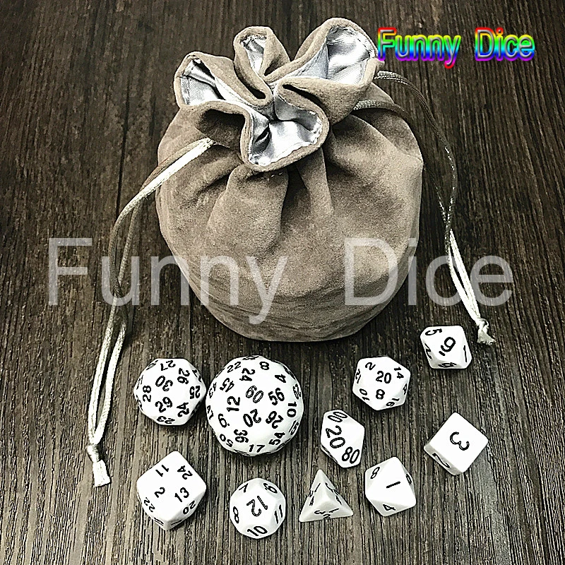 10 шт. набор цифровых игральных костей с сумкой высокого качества 4 цвета d4 d6 d8 2xd10