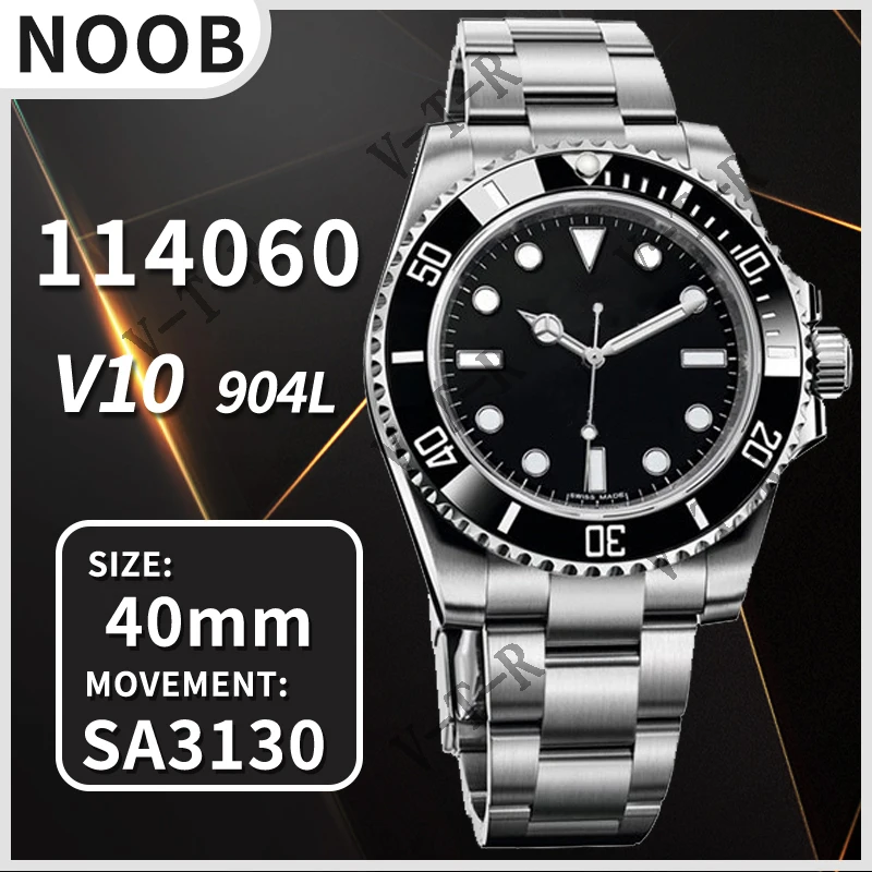 

Men's Automatic Mechanical Watch 40MM Submariner 116610 V11 V10 V8 Noob 904L SS Bracelet SA3135 Best Edition 1:1 AAA Replica
