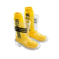 2021 new fashion childrens rain shoes pvc transparent rain boots non slip primary school students middle tube rain boots