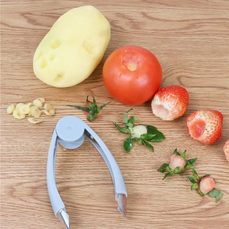 

Kitchen Fruit Gadget Tools Strawberry Slicer Cutter Strawberry Corer Strawberry Huller Leaf Stem Remover Fruit & Vegetable Tools