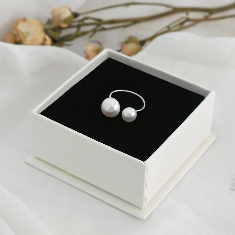 ASHIQI натуральный пресноводный жемчуг 925 пробы серебро двойной открытие