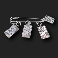 1pc silver plated metal brooch tarotsmoonsunworlddiy charm hip hop ornaments bag handmade jewelry souvenir badge gift p805